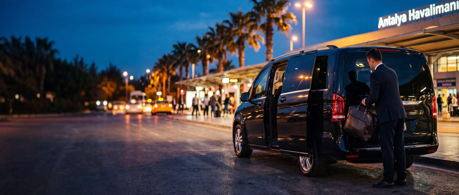 Ankunftshalle am Flughafen Antalya, wo Sie Ihr Fahrer erwartet